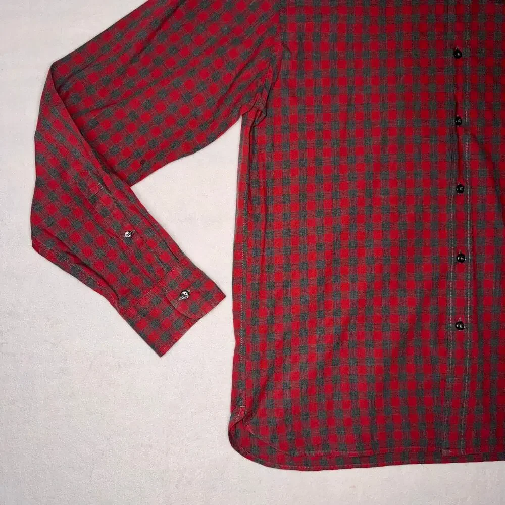 Slim J Crew Button Up Plaid L Men Shirt
